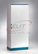 Cabinet E MOX, 1000Wx1800Hx400D, monobloc, single door, rear panel, mounting plate, 4point locking w. ø3mm double bar locking system, cable entry bottom plates, seal, C3M| epoxy resin layer, IP66 IK10, NEMA12, ocean blue, grey