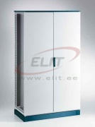 Cabinet ENUX, 1200Wx2000Hx400D, frame, blank double door, rear panel, lever-operated double bar locking w. 3mm double-bit insert, modular, adj. cable entry w. sealing gasket, C3M| epoxy resin layer, IP55 IK10, NEMA12, ocean blue/ grey