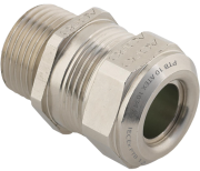 Cable Gland Ex Compact MS, M20x1.5, ø5..11mm| 1piece sealing insert, wrench 24, thread 12mm, -60..105°C, nickel-plated brass ^FPM ^NBR, incl. O-ring, Ex d IIC/ Ex e II, CE/IECEx/DNV, IP68/69K
