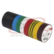 Insulating Tape, 19mm x 20m, dielectric strength 40kV/mm, PVC, UV resistant, water resistant, -25..90°C, 10pcs. mix
