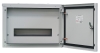 SM Distribution Box JXJ, 1x 12M, 63A 400VAC, 350x255x110mm, top, bottom cable entry plates, galvanised steel sheet, -5..40°C, 1x FL21, Jumax JXJ 12, IP44 IK10, MaxPro, pebble grey