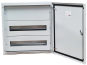 SM Distribution Box JXJ, 2x 18M, 80A 400VAC, 450x450x140mm, top, bottom cable entry plates, galvanised steel sheet, -5..40°C, 2x FL21, Jumax JXJ 36-18, IP44 IK10, MaxPro, pebble grey