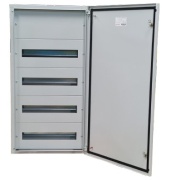 SM Distribution Box JXJ, 4x 18M, 80A 400VAC, 450x870x140mm, top, bottom cable entry plates, galvanised steel sheet, -5..40°C, 4x FL21, Jumax JXJ 72-18, IP44 IK10, MaxPro, pebble grey