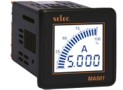 MA501| Digital Ammeter, 4digits LCD backlight ^analog bargraph indication, 1Ø-2wire, CT 5A (5..5000AAC), sv 240VAC ±20%, ■52x52/ □46x46mm, IP65