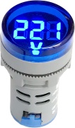 Vmeter XB7 Monolithic, ø22.5mm, 4..100VDC, IP65, blue