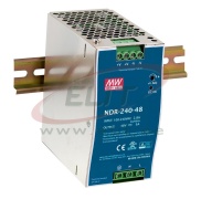 Power Supply NDR, input 90..264VAC/ 127..370VDC, output 240W 5A 48..55VDC, LED, W63mm, TS35, UL/TÜV/CE