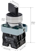 Selector Switch XB2, ø22.5mm, 1-0-2, 2NO 10A 250VAC, long handle, IP40