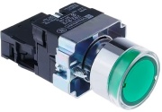 Pushbutton B2, LED ill. 24VAC/DC, 1NO 10A 24VAC/DC, IP40, green