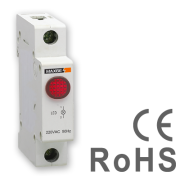 LED Indicator, red, 230VAC, 1..16mm², 1M, TS35