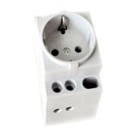 Socket 2P+E 16A 230VAC Schuko, 2M, TS35