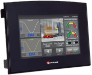 PLC Samba, 7in 65k (16bit) color TFT LCD flat LED backlight, touchscreen, 12DI| 1HSC/Shaft-encoder, 2AI 0..10V/ 0/4..20mA 10bit, 8RO, cv 24VDC, IP65/66 ^NEMA4X