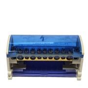 Terminal Block UK, Cu, 125A 500V, N 2x (25mm², 3x 16mm², 7x 6mm²), TS35, mounting plate