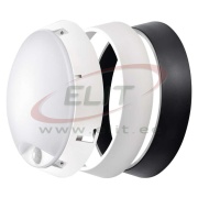 LED Bulkhead wall light ZURI 14W 1100lm D200, with PIR sensor up to 10m, PC, IP54 white or black, Emos