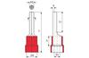 Pin Terminal w. Collar Pin r, 0.5..1.5mm² 600V, -25..75°C, PVC ^brass, 100pcs/pck, red