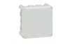 Plastic Box Plexo, 130Wx130Hx74D, 10glands ø4..25mm cable/tube, -25..40°C, PS, cover with 4x ¼ turn lock screw, temp. resistance 750°C, IP55 IK07, grey