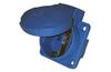 PM Industrial Flange Socket, 2P+E Schuko 16A 250VAC, incl. rubber seal, IP54, MaxPro, blue