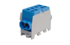 Main Terminal Block Al/Cu HLAK 35-1/2 M2, 2x 35/25mm²/ 2x 25/16mm², 160/125A 1000VAC/DC, 3.5/2.5Nm, TS35, Pollmann, blue