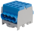 Main Terminal Block Al/Cu HLAK 35-1/6 M2, 2x 35/25mm²/ 6x 25/16mm², 160/125A 1000VAC/DC, 3.5/2.5Nm, TS35, blue