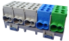Main Terminal Al/Cu HLAK 25-5/10 S, 5x (2x 25/16mm²/ 2x 16/10mm²), 130/100A 1000VAC/DC, 2.5/2Nm, TS35, 3x grey^blue^green