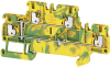 PE Terminal Block A2T 1.5 PE, 2-tier, 1.5mm² 500V, push-in, yegr
