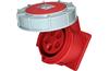 PM Industrial Flange Socket, 3P+N+E 32A 415VAC, straight, IP67, MaxPro, red