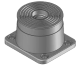 KUPO-G| Gable Gland, ø36..62mm, plate 102x89mm, RST-clamp, -40..100°C, TPE-SEBS (HF) ^ss, incl. seal, IP65, black