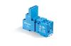 Socket 94.02, 55.32/ 85.02, takes 99.02/ 86.30 modules, incl. 094.71 metal retaining clip, blue