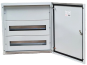 SM Distribution Box JXJ, 2x 12M, 63A 400VAC, 350x450x110mm, top, bottom cable entry plates, galvanised steel sheet, -5..40°C, 2x FL21, Jumax JXJ 24-12, IP44 IK10, MaxPro, pebble grey