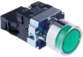 Pushbutton B2, ø22.5mm, LED ill. 240VAC, 1NO 10A 250VAC, IP40, green